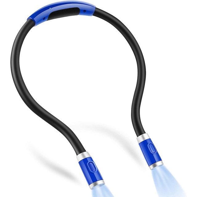 2024, luz de lectura de cuello recargable de 4 LED, luces de lectura para leer en la cama, 3 niveles de brillo, 2 brazos de silicona suave flexibles, cómodos de llevar