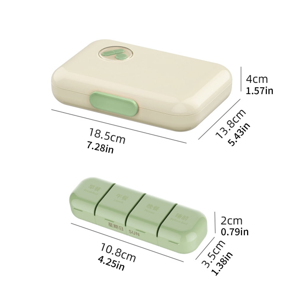 Oasiva Weekly Pills Organizers Box With 7 Removable Compartments Portable Travel Medicine Storage Case Made Of Durable ABS Materials For Daily Use