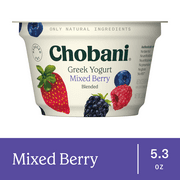 Chobani 2% Greek Yogurt, Mixed Berry Blended 5.3 oz Plastic