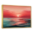 thumbnail image 2 of Designart "Harmony Of Crimson Horizon In Red And Blue" Abstract Impressionism Floater Framed Wall Art Living Room, 2 of 5