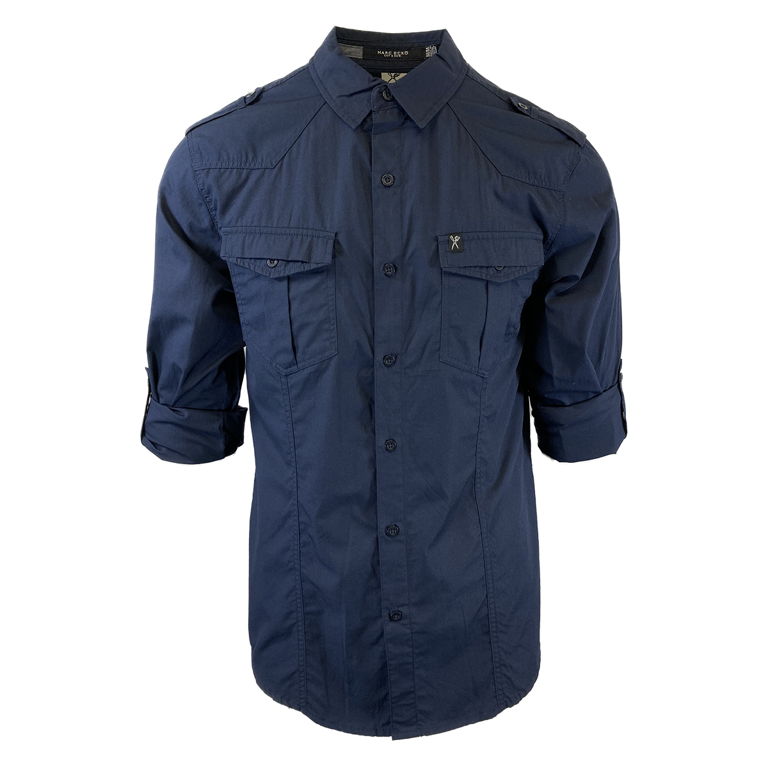 Marc Ecko Men's Classic L/S Woven Shirt, Size: Medium, White Marc Ecko Men's Classic L/S Woven Shirt, Size: Medium, White