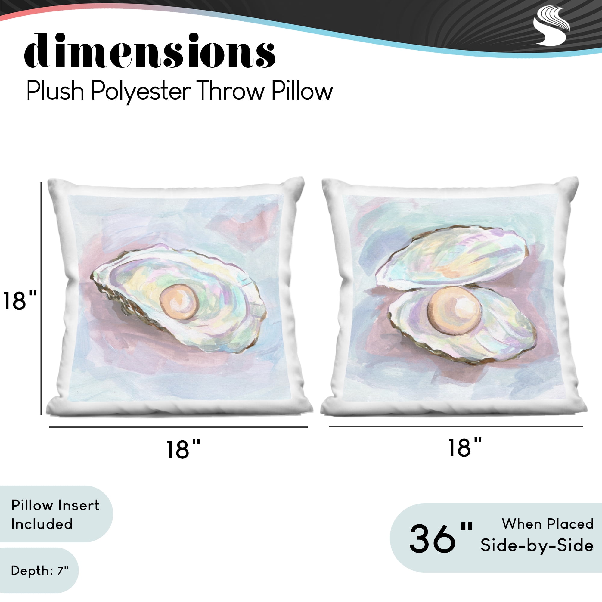 Stupell Industries Aquatic Silent Opals 2 Piece Decorative Printed Throw Pillow Set, design by Melissa Wang