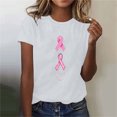 thumbnail image 1 of DPTALR Women's Breast Printed Round Neck Short Sleeve Top Short Sleeve Round Neck Top, 1 of 4