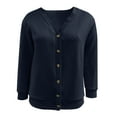 thumbnail image 5 of YGJTJYD Women's Quilted V Neck Button Down Cardigan Long Sleeve Lightweight Casual Winter Layering Jacket, 5 of 10