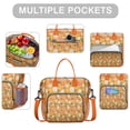 thumbnail image 2 of Insulated Lunch Bag Women, Leakproof Large Lunch Box, Reusable Lunch Cooler Bag with Adjustable Strap, Lunch Tote Bag for Work Women,Orange Print Lunch Tote Bags Gifts for Woman, Mom, 2 of 6
