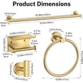 thumbnail image 6 of Brushed Gold Bathroom Hardware Set 5 Pieces Towel Bar Set Round Towel Holder Set for Bathroom,Upgraded Toilet Paper Holder with Shelf,Stainless Steel Wall Mounted 23.6 Inch, 6 of 7