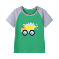 thumbnail image 2 of HILEELANG Toddler Little Boys T-Shirts 3 Pack, 100% Cotton Short Sleeve Tees for Kids 2-7T, Cute Construction Vehicle & Truck Prints Casual Summer Tops for 4T, 2 of 5