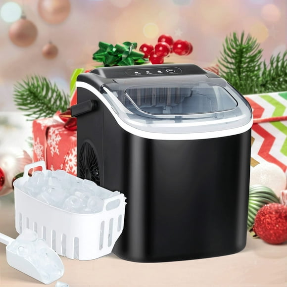 Máquina para hacer hielo Simple Deluxe, 26 libras/24 horas, negra
