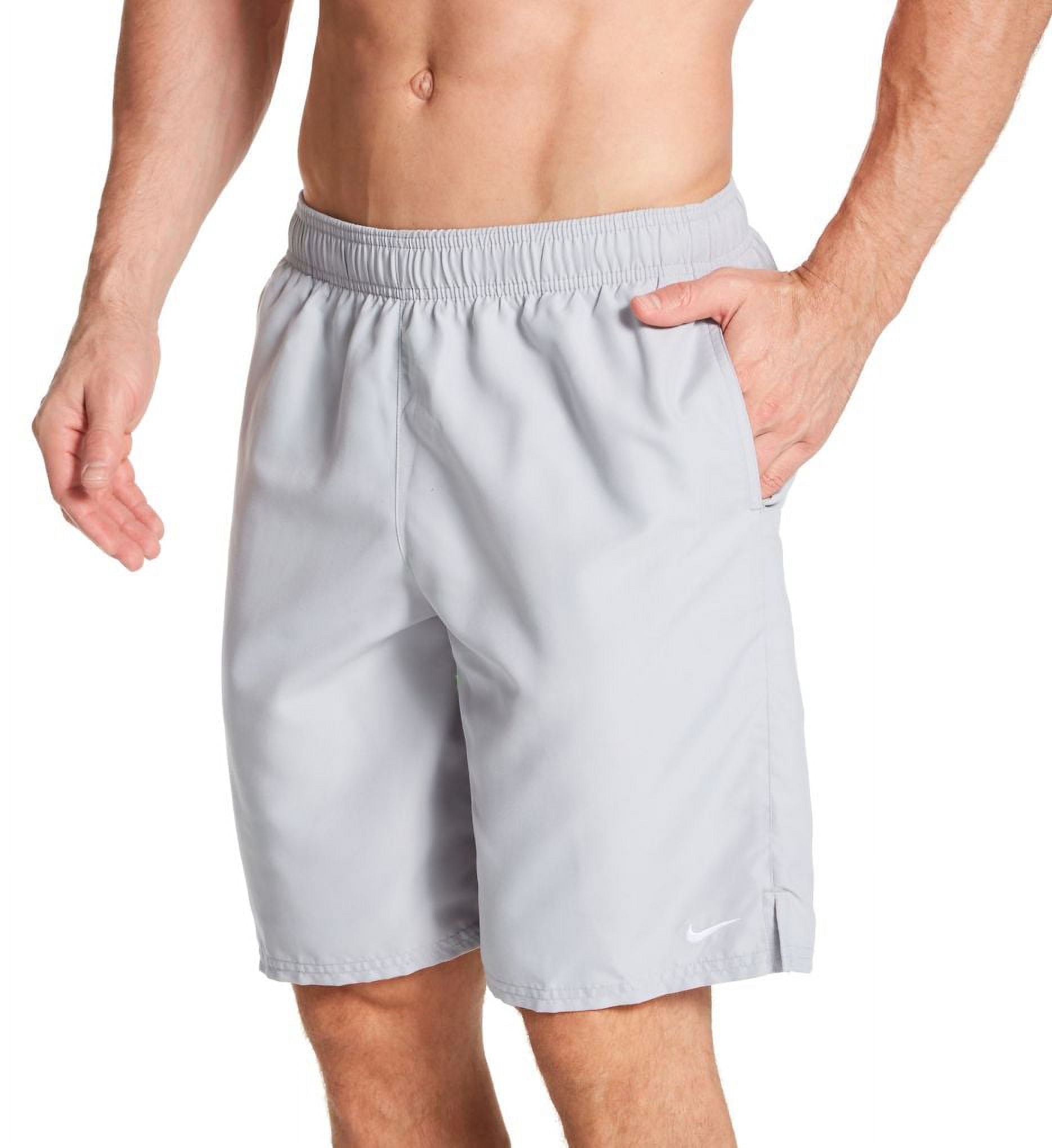 Nike Mens Solid Lap 9 Inch Volley Short Swim Trunk - Light Smoke Grey - M