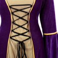 thumbnail image 6 of Medieval Fairy Corset Dress Bell Sleeve Maxi Dress Vintage Robe Gothic Gown, Halloween Costumes for Women, 6 of 9