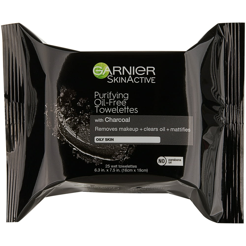 25 ct., Garnier SkinActive Clean+ Charcoal OilFree Makeup Remover