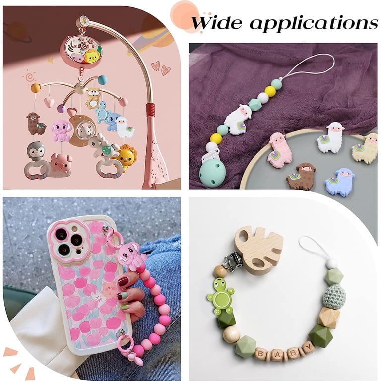 10Pcs Cute Animal Silicone Beads For Jewelry Making - DIY Bracelet, Keychain, Pen Charms (Hot Air Balloon Design)