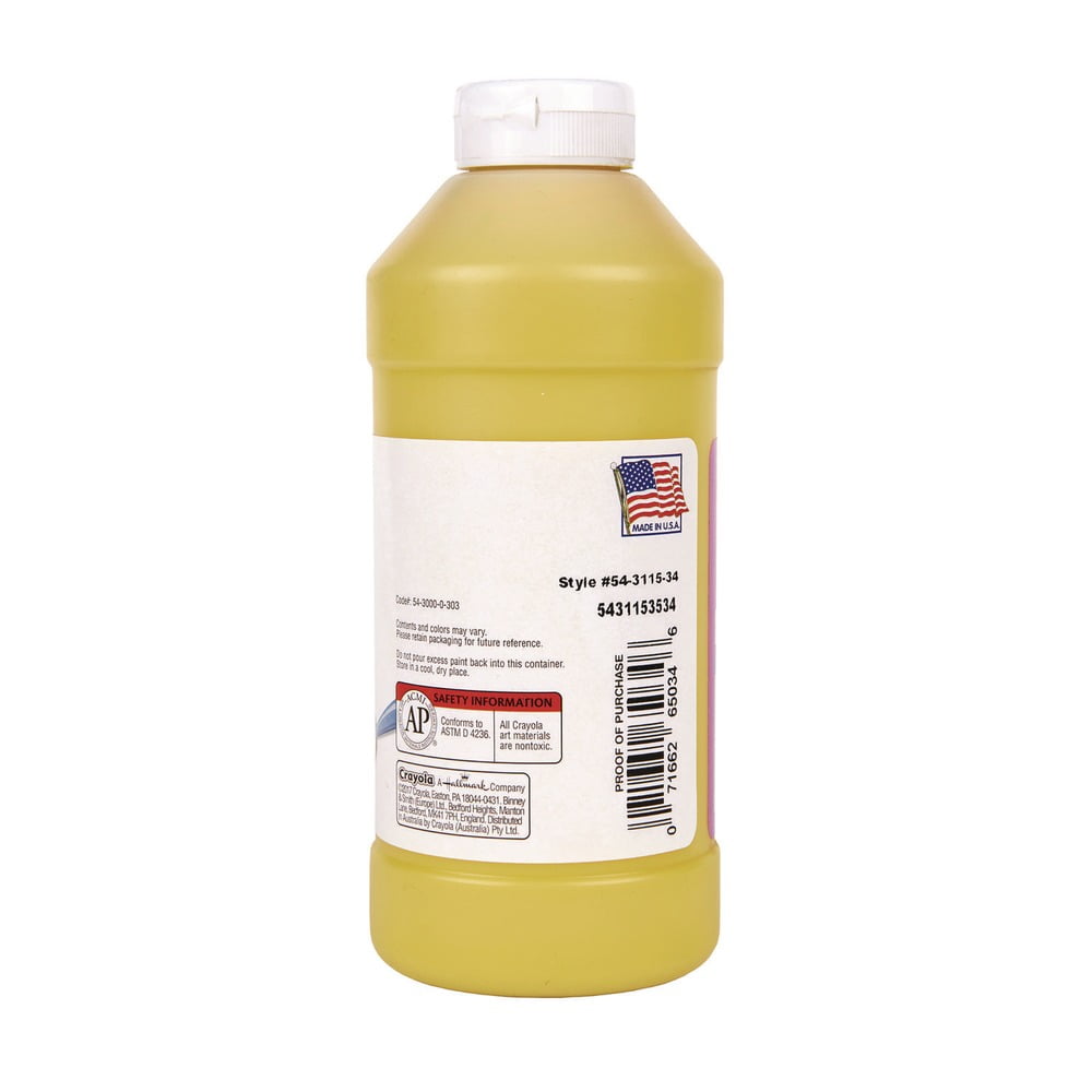 Crayola Artista Ii Washable Tempera Paint, Yellow, 16 Oz