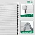 thumbnail image 6 of Allesin No Drill Motorized Cellular Shades Quiet Motor 45dB Smart Honeycomb Blinds with App and Voice Control Rechargeable Solar Option Aluminum Rails(30" W x 64" H, 100% Blackout Silver White), 6 of 9