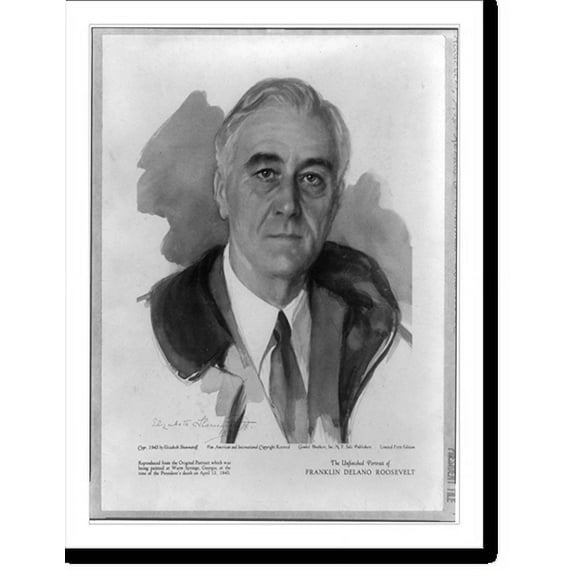 Historic Print, The unfinished portrait of Franklin Delano Roosevelt.Elizabeth Shoumatoff., 16" x 20"