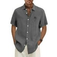 thumbnail image 2 of Big and Tall Hawaiian Shirt for Men Tropical Floral Beach Shirts Short Sleeve Casual Button Down Shirt 2026 Dark Gray M, 2 of 5