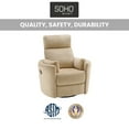 thumbnail image 4 of Soho Baby Nottingham Manual Upholstered Glider Recliner Rocking Chair 360° Swivel for Nursery and Living Room – Latte​, 4 of 11
