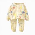 thumbnail image 5 of TOWED22 Infant Toddler Baby Boy Fall Winter Outfits Long Sleeve Shirts Letter Print Sweatshirt + Pants 2Pcs Outfits Size:5-6 Y,Color:Light Yellow, 5 of 5