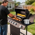 thumbnail image 5 of LOUAORIS 4-Burner Propane Gas Grill with Side Burner, 50,000 BTU Outdoor Gas BBQ Grill with Stainless Steel Grate, Easy-Clean Grease, Outdoor Cooking for Patio, Camping, Backyard, 5 of 8