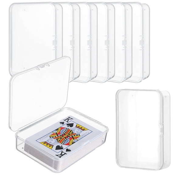 Card Storage Box,Bexikou Transparent Dust-proof Playing Deck Card Cases,Clear Plastic Trading Card Storage Box,Plastic Card Holder Box for 100 Pcs Cards (6 Pcs)