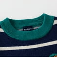 thumbnail image 5 of Paokuoon Toddler Boys Sweater Knit Pullover for Kids 2-7 Years Crew Neck Long Sleeve Striped for Fall Winter, 5 of 9