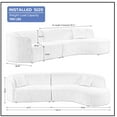 thumbnail image 4 of Kevinplus Luxury Modern Style Living Room Upholstery Curved Sofa with Chaise 2-Piece Set, Right Hand Facing Sectional, Pearl Boucle Couch, Gray, 4 of 7