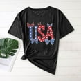 thumbnail image 5 of Htigea Independence Day T Shirt for Women USA Themed Crewneck Short Sleeve Shirts 4th of July Patriotic Tees Casual Loose Fit Summer Tops Z_Black,2XL, 5 of 9