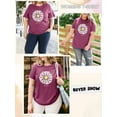 thumbnail image 6 of XCHQRTI Plus Size Daisy Women Tshirt Graphic Oversized Tees Short Sleeve Casual Tee, 6 of 8