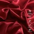 thumbnail image 5 of Flxxie 4 Pieces Full Silky Satin Sheet Set for Hair and Skin, Includes Flat Sheet, Deep Pocket Fitted Sheet and Pillowcases, Wine Red, 5 of 6