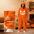 thumbnail image 6 of Halloween Pumpkin Onesie Pajamas,Unisex One Piece Pajamas Soft Pumpkin Hooded Pajamas Bodysuits Loungewear Sleepwear,Plush Jumpsuit Outfit for Adults Halloween Party Gift, 6 of 7