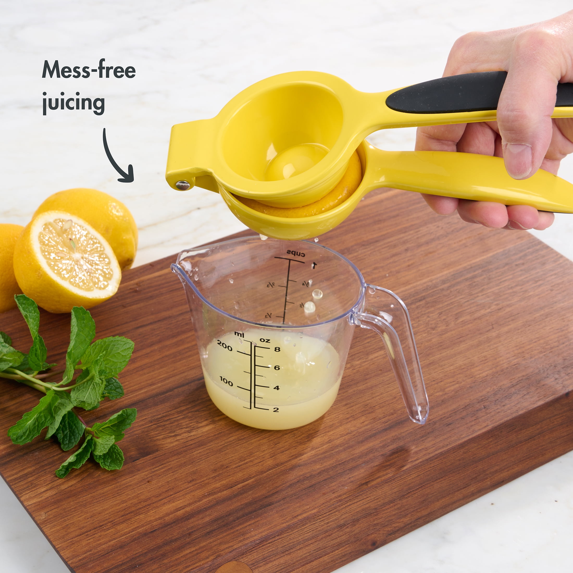 Mainstays Heavy Duty Diecast Yellow Lemon Manual Juicer and Squeezer with Comfort Grips Handles