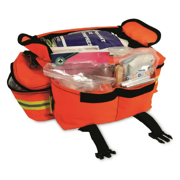 Elite First Aid Pro-II Trauma First Aid Bag, 247 Piece Orange