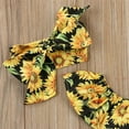 thumbnail image 2 of ITFABS Girls Summer Clothes Set Sun Flower Off Shoulder Ruffle Romper+Headband, 2 of 5