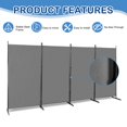 thumbnail image 4 of IVV 4 Panel Privacy Screen Room Dividers 6FT Portable Office Wall Divider for Rooms Separator 137"x18"x71", Grey, 4 of 8