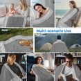 thumbnail image 5 of Grey Geometric Cooling Blanket,Lightweight Breathable Summer Throw Blanket with Double Sided Cold Effect,Bohemia Tribal Farm Tribal Patterned Picnic Blankets Bed Sheet for Hot Sleepers 50"x60", 5 of 8