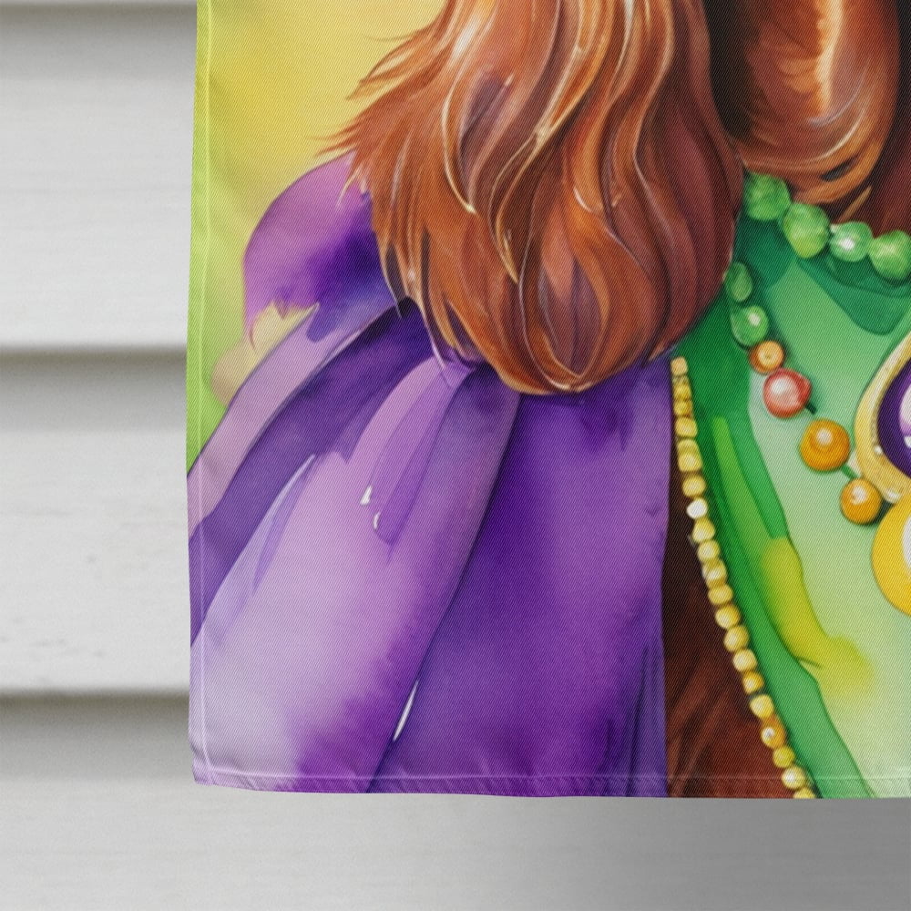 Irish Setter King of Mardi Gras House Flag 28 in x 40 in