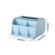 thumbnail image 3 of Caja de pañuelos de escritorio de plástico con compartimento de almacenamiento para organizar el salón y el escritorio de oficina, 3 of 6
