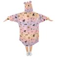 thumbnail image 2 of Wearable Blanket Hoodie for Halloween Themed Patterns Flannel Hooded Blanket with Pockets and Sleeves Suitable, 2 of 7