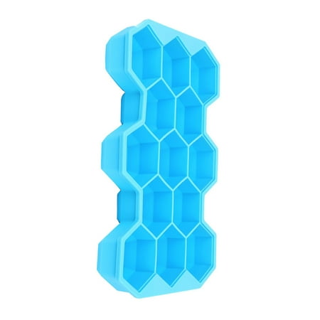 

Silicone Ice Cube Tray 13 Cavity Mold with Lid DIY Honeycomb Shape Mould for Drinks Whiskey Cocktails