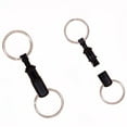 thumbnail image 3 of DESIGNICE 2Pcs Quick Release Keychain,Metal Double-Ring Key Chain,Sturdy Durable Key Ring,Black, 3 of 5