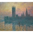 thumbnail image 2 of Monet, Claude 16x15 Black Ornate Wood Framed with Double Matting Museum Art Print Titled - The Houses of Parliament, Sunset, 1903, 2 of 4