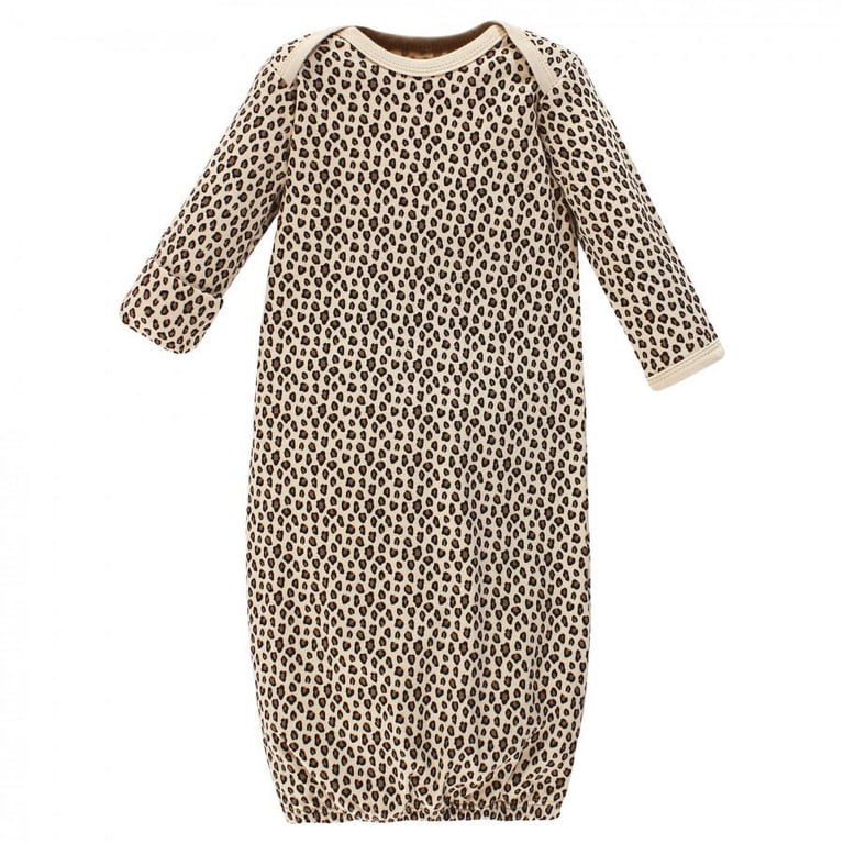 Hudson Baby Infant Girl Cotton Gowns, Leopard Mamas Mini, 3-Pack photo 3