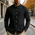 thumbnail image 2 of Admvng Men's Dress Shirt Long Sleeve Collar Stretch Slim Fit Solid Business Button Down Daily Shirts, 2 of 5