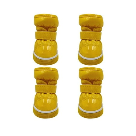 Soft Waterproof Pet Paw Care Winter For Small Dogs Warm Chihuahua Teddy Anti-slip Pet Products pet shoe Snow Boots Dog Shoes YELLOW S