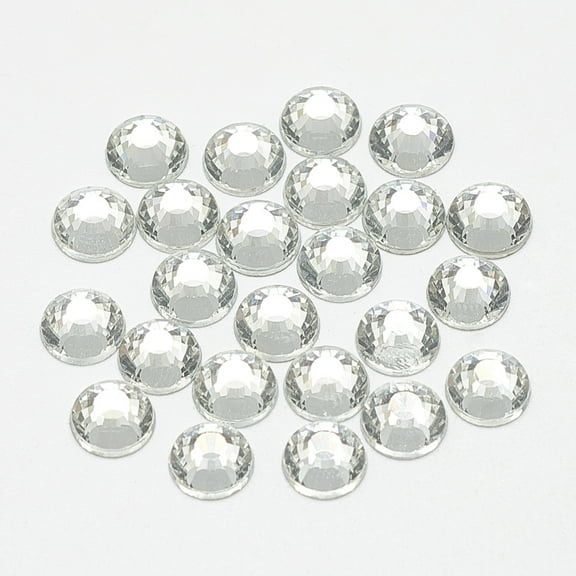 Flat Back Glass Rhinestone Cabochons Back Plated Half Round Crystal SS30 6mm about 288pcs/bag