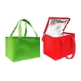 thumbnail image 1 of 2x Sac Isotherme Pliable Grand Format pour Aliments Gâteau Isolé Boîte Thermique en Aluminium Imperméable Vert & Rouge, 1 of 7