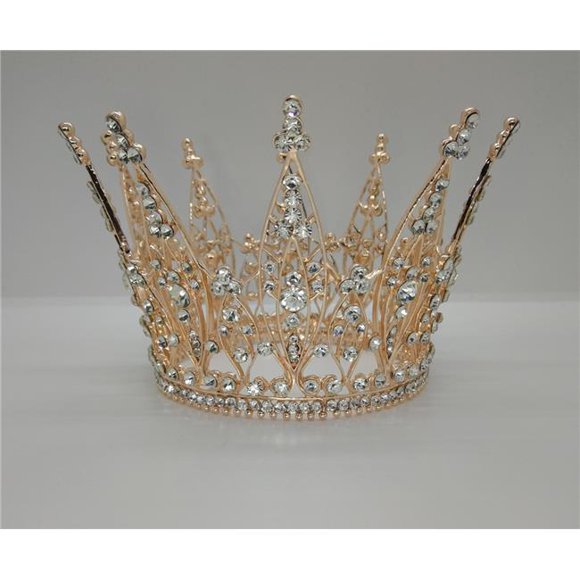 Tian Sweet 34010-RG 8.9 oz Crown with Clear Rhinestones - Rose Gold