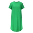 thumbnail image 5 of Wowcloth Women's Fashion Temperament Solid Color Short Sleeve Square Neck Cake Dress, 5 of 9
