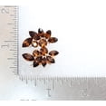 thumbnail image 3 of Faship Chocolate Brown Rhinestone Crystal Floral Clip Ons Earrings, 3 of 4