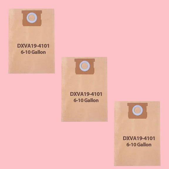 Upgraded 3 Pack, 19-4101 Vacuum Bags for DEWALT 6 to 10 Gallon Wet/Dry Vacs, Replacement Dust Filter Bags for DEWALT Vacuums DXV06P DXV09P DXV09PA DXV10P DXV10PL DXV10S DXV10SA DXV10SB